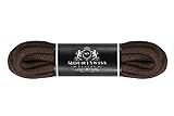 Mount Swiss Luxury Schnürsenkel rund ø 3-4 mm I 1 Paar reißfeste Premium Schuhbänder aus 100% Baumwolle ideal für Sneaker Sportschuhe Freizeitschuhe Lederschuhe Farbe: Chocolate, Länge 120cm