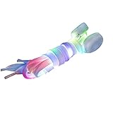 DoGeek Bunt LED Schnürsenkel 1 Paar Leuchte Schnürsenkel für Tanzen Party Skaten, Joggen (110, 1 Paar bunt)