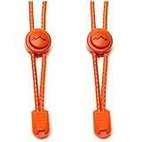 gipfelsport Elastische Schnürsenkel mit Schnellverschluss - Gummi Schnellschnürsystem ohne Binden | 1x Paar: orange