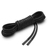 Miscly – Schnürsenkel für Anzugschuhe - Gewachst Rund Reißfest Dünn [3 Paar] – 100% Baumwolle - Ø 2.4 mm (76 cm, Schwarz)