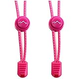 gipfelsport Elastische Schnürsenkel mit Schnellverschluss - Gummi Schnellschnürsystem ohne Binden | 1x Paar: pink