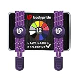 bodypride Premium Lazy Laces [ 12 Farben ] Elastische Schnellverschluss - Schnürsenkel ohne Binden | Schnellschnürsystem mit Reflektoren für Sport, Marathon, Triathlon, Kinder, Senioren | Violett