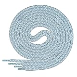 Di Ficchiano runde Schnürsenkel für Wanderschuhe, Trekkingschuhe und Arbeitsschuhe - 100% Polyester - super reißfest - ø 5 mm - Farbe: Weiß/Hellblau - Länge: 140 cm