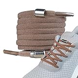 LaceHype - 2 Paar Premium Elastische Schnürsenkel mit Metallkapseln ohne binden - Set für 2 Paar Schuhe - mit Kapseln für Sneaker, Laufschuhe, Sporschuhe (Braun)